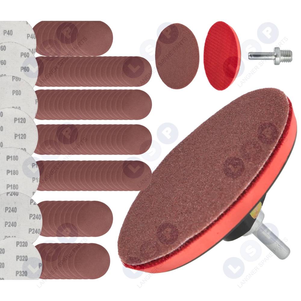 Kotúč brúsneho papiera na suchý zips na brúsku, vŕtačka P40-P320 súprava